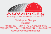 Advanced Awnings business card